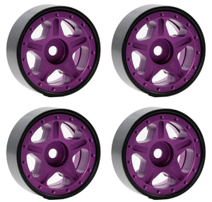 Powerhobby Z2 1.0" Aluminum Beadlock Crawler Wheels Purple 1/24 Axial SCX24 C10