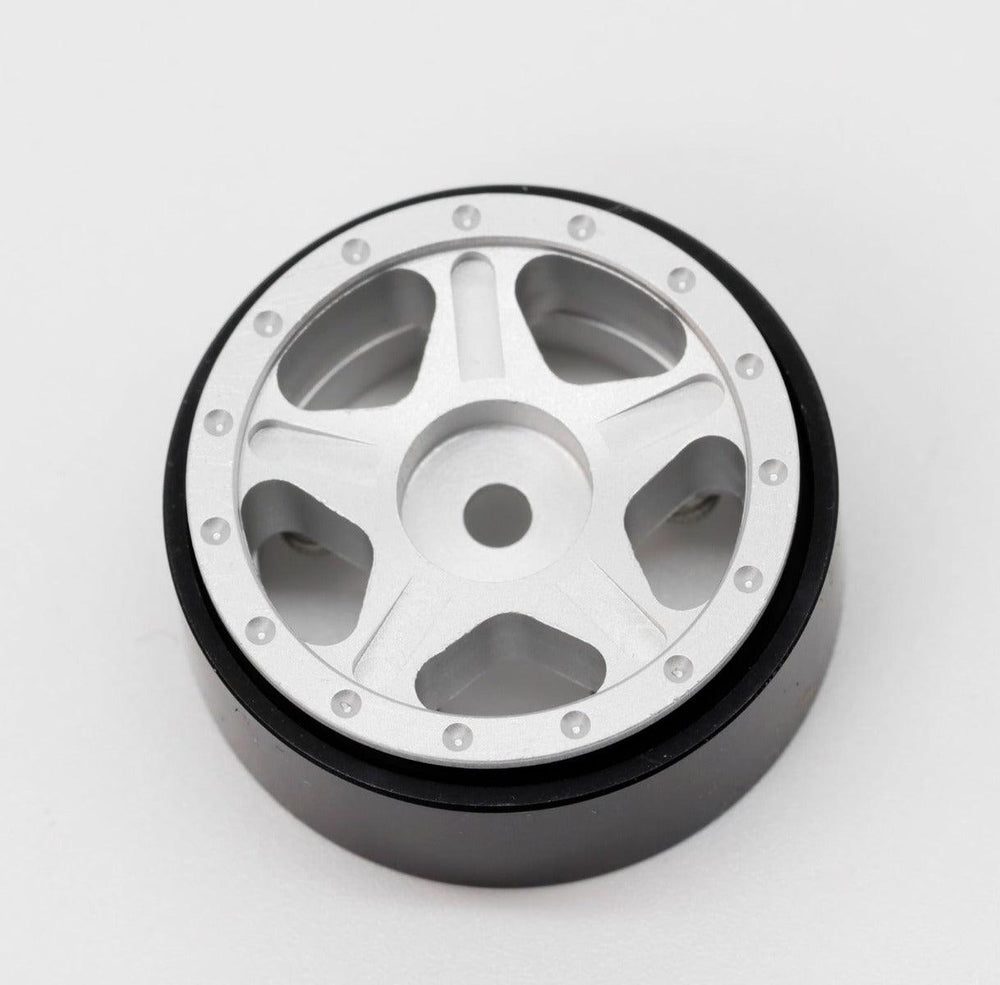 Powerhobby Z2 1.0" Aluminum Beadlock Crawler Wheels Silver 1/24 Axial SCX24 C10