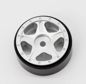 Powerhobby Z2 1.0" Aluminum Beadlock Crawler Wheels Silver 1/24 Axial SCX24 C10