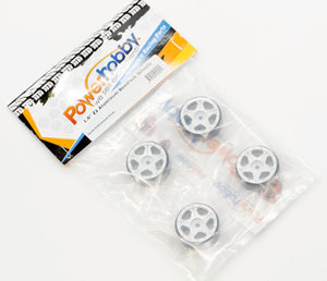 Powerhobby Z2 1.0" Aluminum Beadlock Crawler Wheels Silver 1/24 Axial SCX24 C10