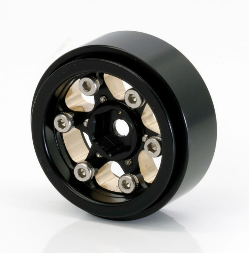 Powerhobby 1.0" Black Brass Beadlock Crawler Wheels 1/24 FOR Traxxas TRX-4M TRX4M