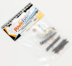 Powerhobby Aluminum Suspension Links Steering Rod Tie Set SCX24 C10 Jeep Black