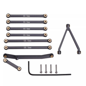 Powerhobby Aluminum Suspension Links Steering Rod Tie Set SCX24 C10 Jeep Gray