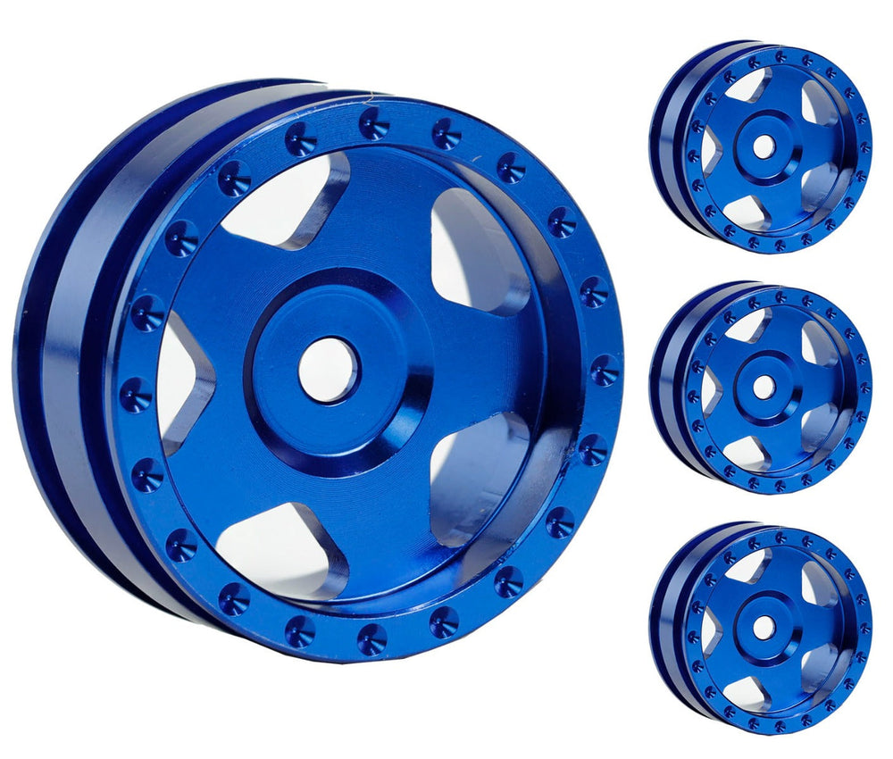 Powerhobby Z9 1.0" SCX24 Aluminum Wheels Bronco C10 Jeep 1/24 Blue