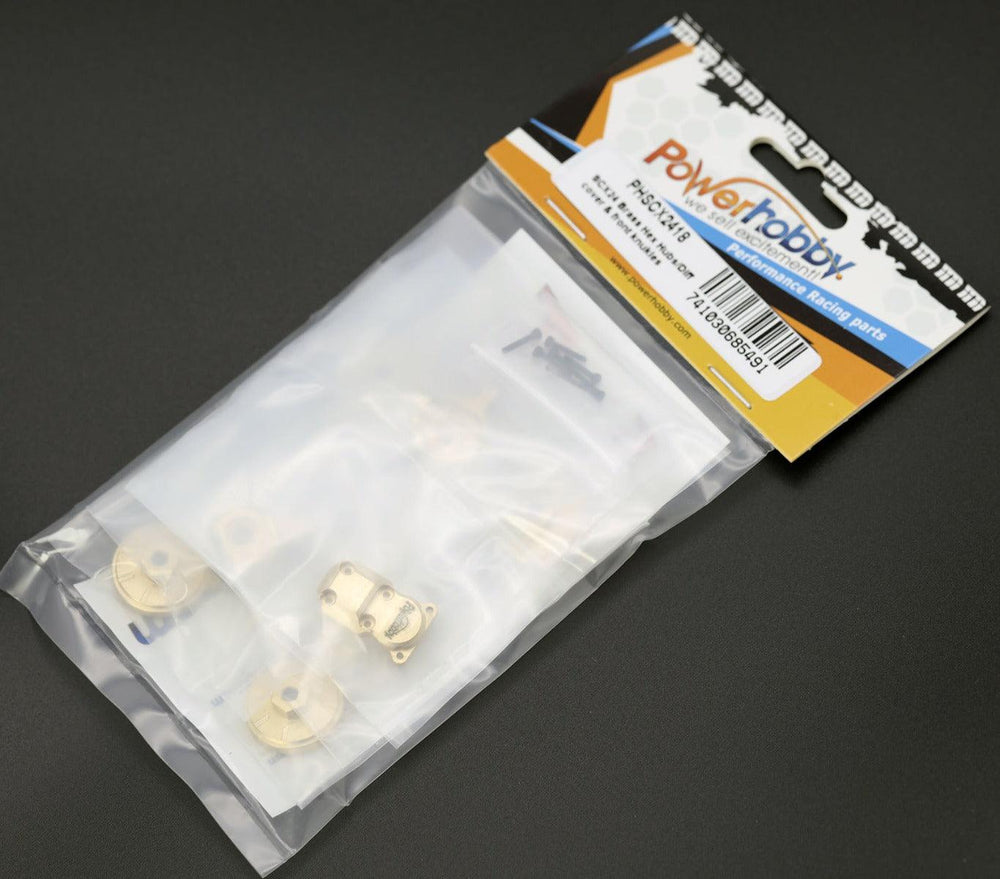 Powerhobby Axial SCX24 Brass Hex Hubs / Diff Cover / Front Knuckles COMBO