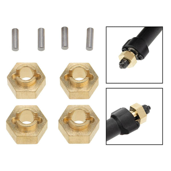 Powerhobby Axial SCX24 Brass 7mm Wheel Hex Hubs Jeep C10 Betty Deadbolt