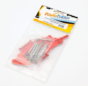 Powerhobby Aluminium Rock Racer Conversion Chassis Kit RED Axial 1/24 SCX24