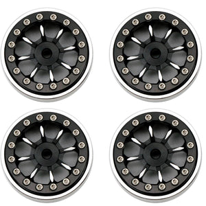 Powerhobby B59 Aluminum Beadlock 1.0” Rock Crawler Wheels Axial SCX24 Black