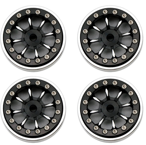 Powerhobby B59 Aluminum Beadlock 1.0” Rock Crawler Wheels Axial SCX24 Black