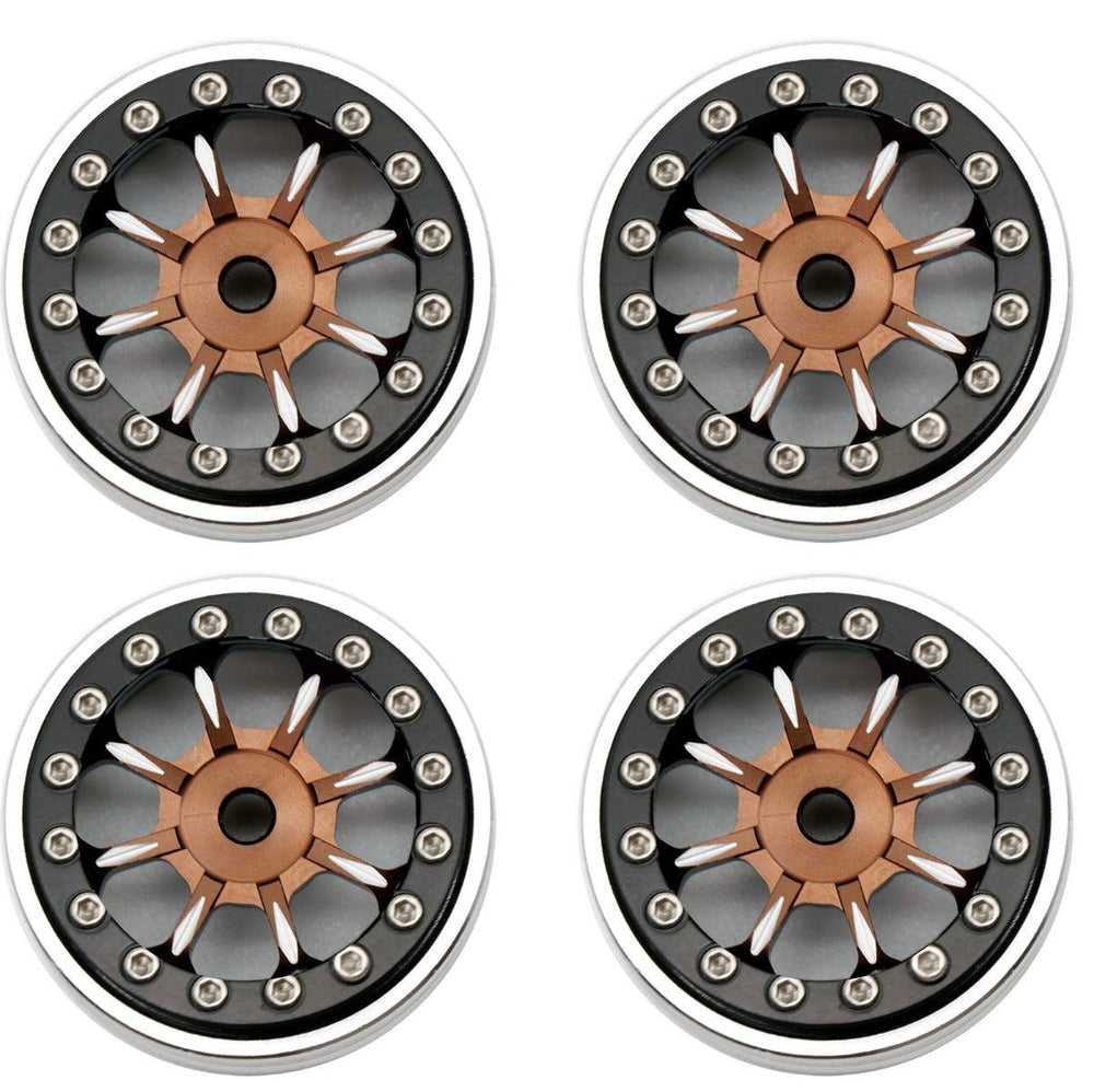 Powerhobby B59 Aluminum Beadlock 1.0” Rock Crawler Wheels Axial SCX24 - Bronze