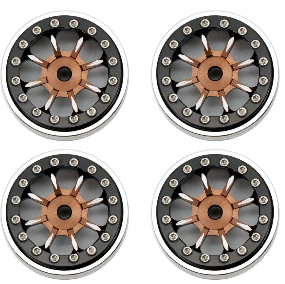 Powerhobby B59 Aluminum Beadlock 1.0” Rock Crawler Wheels Axial SCX24 - Bronze — 1.0 Wheels