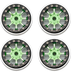 Powerhobby B59 Aluminum Beadlock 1.0” Rock Crawler Wheels Axial SCX24 - Green