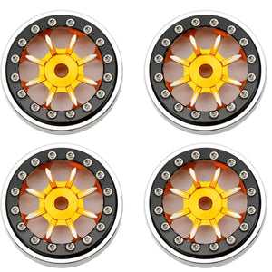 Powerhobby B59 Aluminum Beadlock 1.0” Rock Crawler Wheels Axial SCX24 - Orange