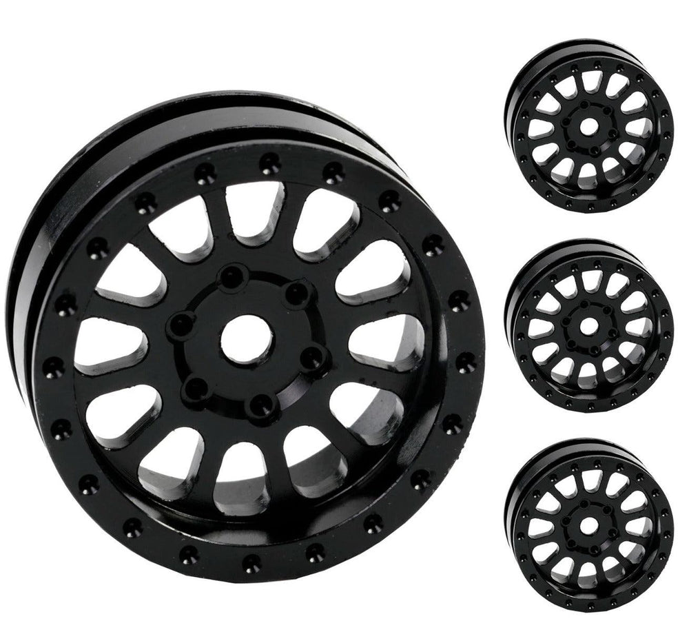 Powerhobby A24 Aluminum 1.0” Rock Crawler Wheels Axial SCX24 - Black