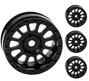 Powerhobby A24 Aluminum 1.0” Rock Crawler Wheels Axial SCX24 - Black