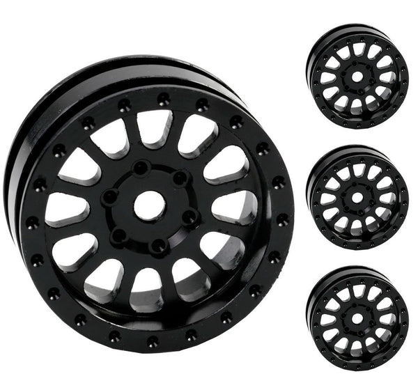 Powerhobby A24 Aluminum 1.0” Rock Crawler Wheels Axial SCX24 - Black
