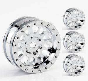 Powerhobby A24 Aluminum 1.0” Rock Crawler Wheels Axial SCX24 Chrome