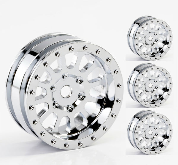 Powerhobby A24 Aluminum 1.0” Rock Crawler Wheels Axial SCX24 Chrome