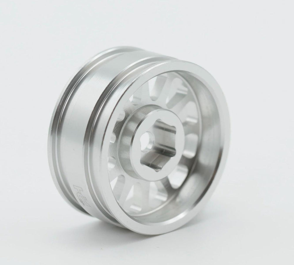 Powerhobby A24 Aluminum 1.0” Rock Crawler Wheels Axial SCX24 - Silver