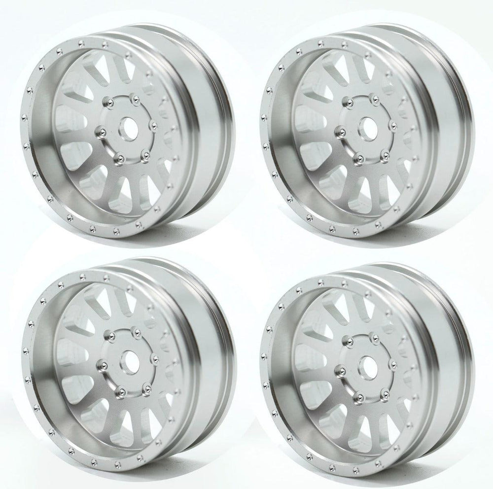 Powerhobby A24 Aluminum 1.0” Rock Crawler Wheels Axial SCX24 - Silver