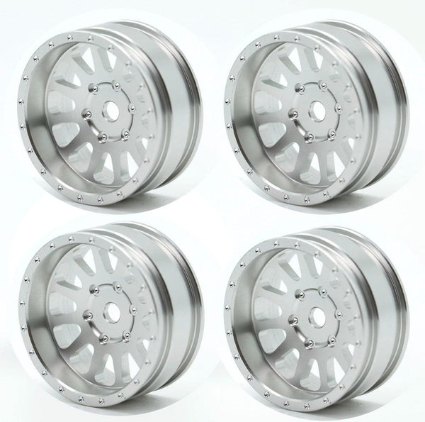 Powerhobby A24 Aluminum 1.0” Rock Crawler Wheels Axial SCX24 - Silver