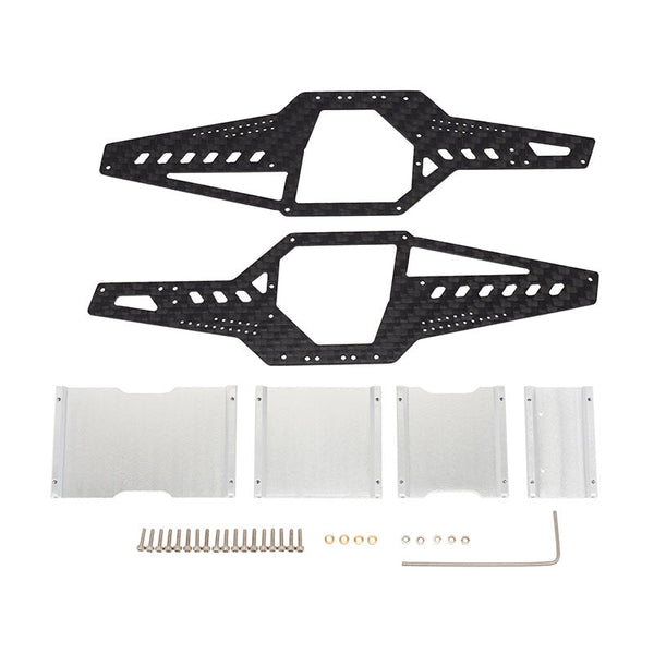 Powerhobby SCX24 Carbon Fiber Aluminum Rock Racer Conversion Chassis Kit Silver