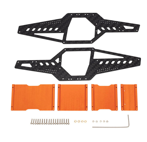 Powerhobby SCX24 Carbon Fiber Aluminum Rock Racer Conversion Chassis Kit Orange
