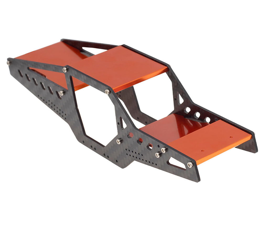 Powerhobby SCX24 Carbon Fiber Aluminum Rock Racer Conversion Chassis Kit Orange