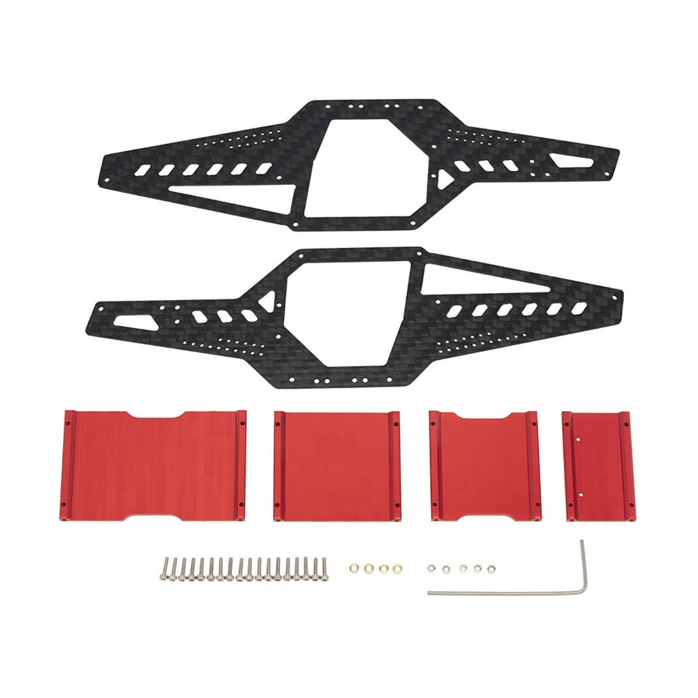 Powerhobby SCX24 Carbon Fiber Aluminum Rock Racer Conversion Chassis Kit Red