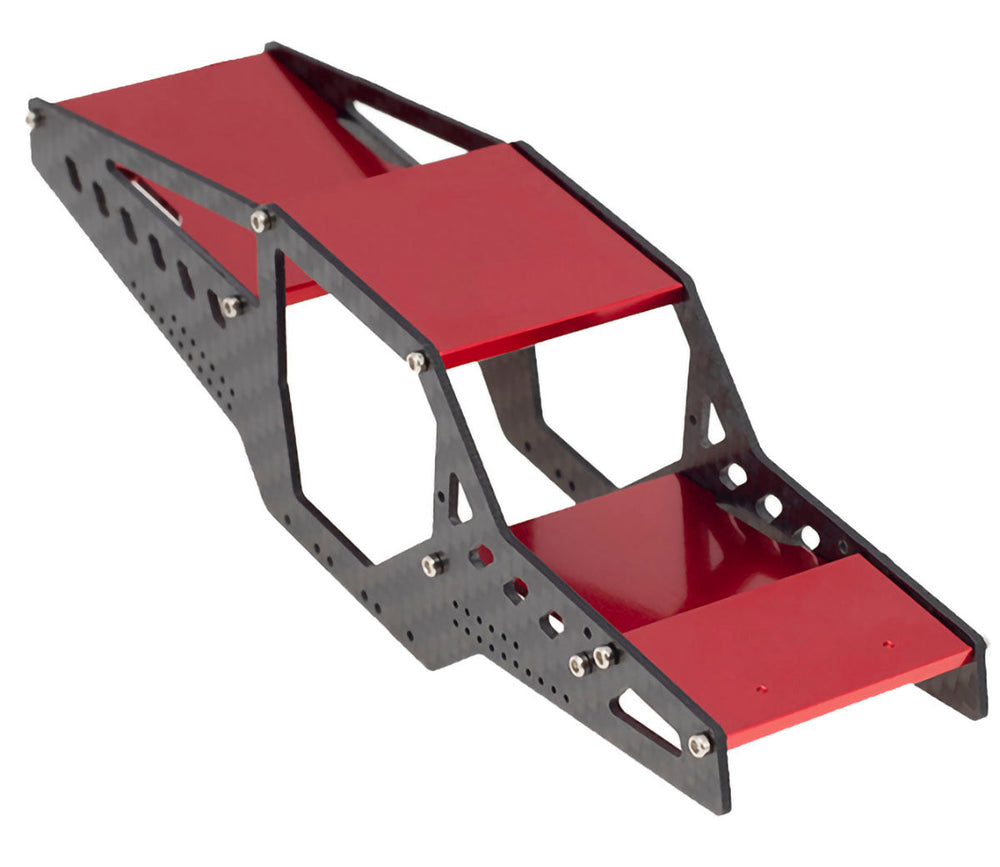 Powerhobby SCX24 Carbon Fiber Aluminum Rock Racer Conversion Chassis Kit Red