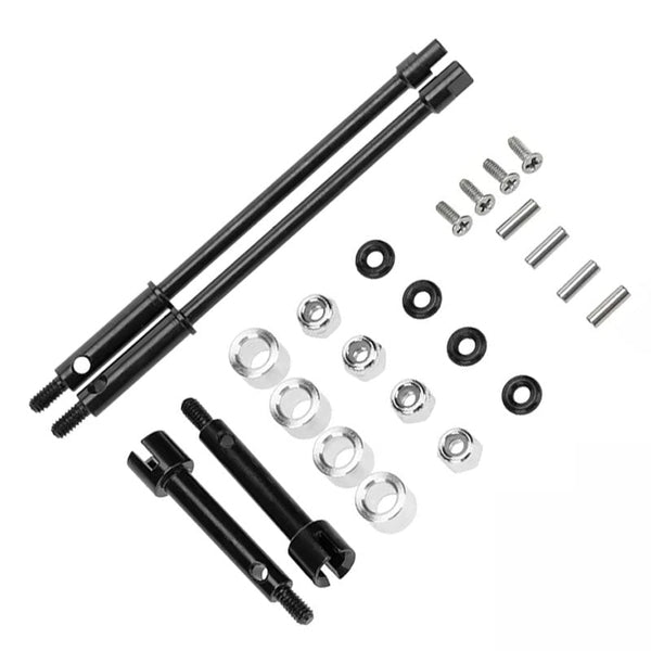 Powerhobby +4mm Wide Steel Drive shaft Axles for Axial SCX24 Jeep C10 Bronco Deadbolt