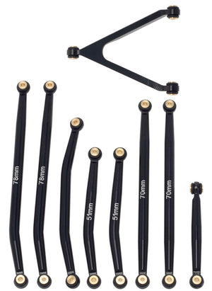 Powerhobby Aluminum SCX24 Betty Deadbolt High Clearance Chassis Links Set Black