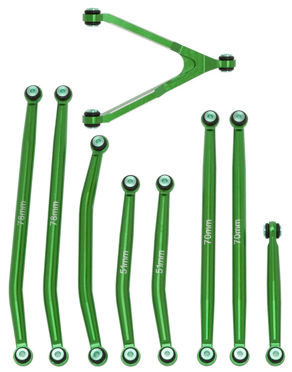 Powerhobby Aluminum SCX24 Betty Deadbolt High Clearance Chassis Links Set Green