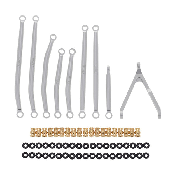 Powerhobby Aluminum SCX24 Betty Deadbolt High Clearance Chassis Links Set Grey