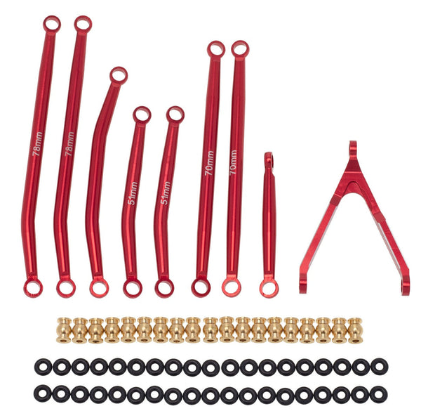 Powerhobby Aluminum SCX24 Betty Deadbolt High Clearance Chassis Links Set Red