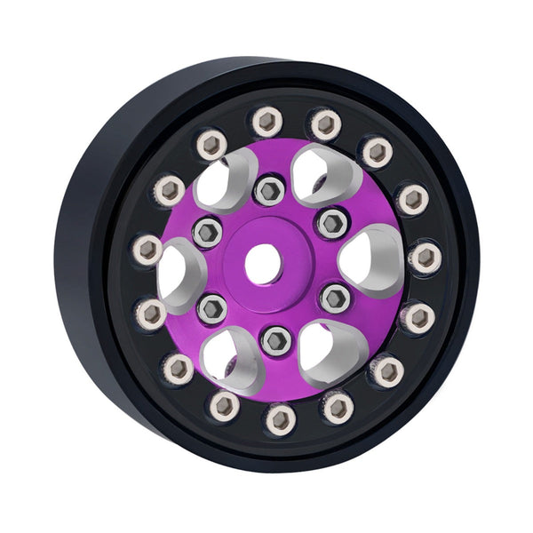 PowerHobby 1.0" 1/24 Axial SCX24 Jeep Bronco Aluminum Beadlock Wheels Purple
