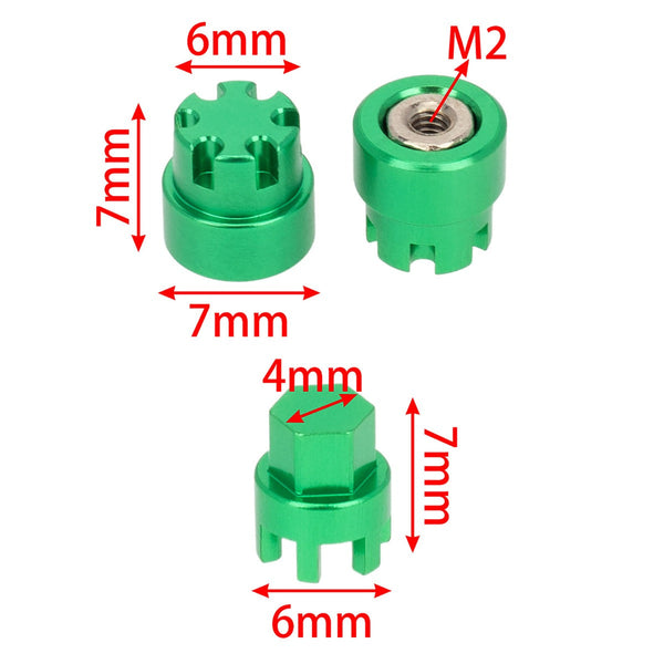 Powerhobby Aluminum M2 Wheel Nuts Cap for 1/24 Axial SCX24 Jeep C10 Bronco Green