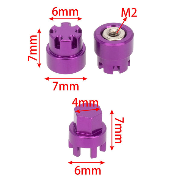Powerhobby Aluminum M2 Wheel Nuts Cap 1/24 Axial SCX24 C10 Purple