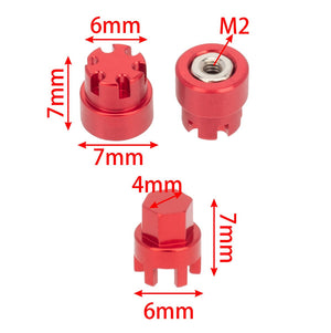 Powerhobby Aluminum M2 Wheel Nuts Cap for 1/24 Axial SCX24 Jeep C10 Bronco Red