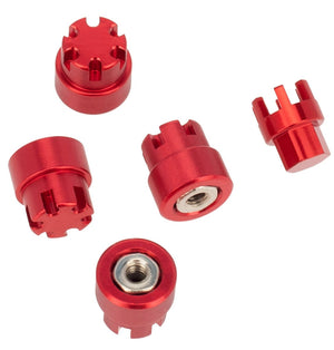Powerhobby Aluminum M2 Wheel Nuts Cap for 1/24 Axial SCX24 Jeep C10 Bronco Red