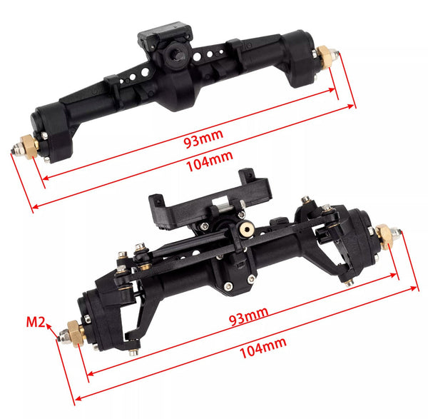 Powerhobby Axial SCX24 Front Rear Portal Axle Jeep C10 Bronco Deadbolt Crawler