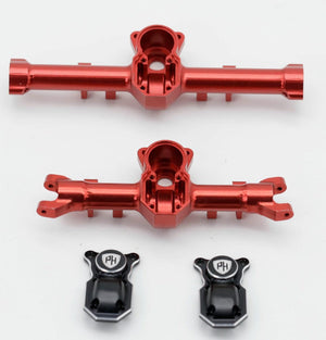 Powerhobby Axial SCX24 Jeep Deadbolt C10 Aluminum Front Rear Axle Housing Red