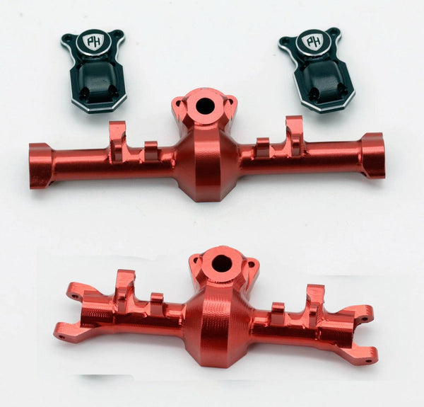 Powerhobby Axial SCX24 Jeep Deadbolt C10 Aluminum Front Rear Axle Housing Red