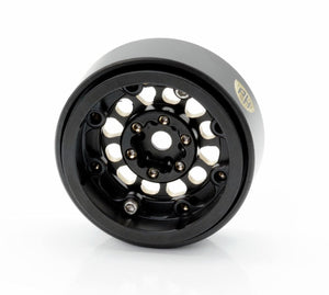 Powerhobby Axial SCX24 1.0" Black Brass Beadlock Crawler Wheels 1/24