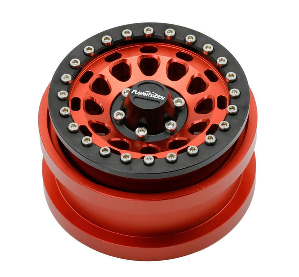Powerhobby Axial SCX6 2.9” Aluminum Beadlock Wheels Rims Red (4)