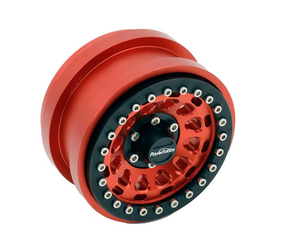 Powerhobby Axial SCX6 2.9” Aluminum Beadlock Wheels Rims Red (4)