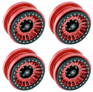 Powerhobby Z1 Axial SCX6 2.9” CNC Aluminum Beadlock Wheels Red 4pcs