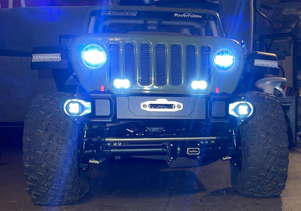 Powerhobby Axial SCX6 Jeep CNC Aluminum Front & Rear Bumpers with Lights