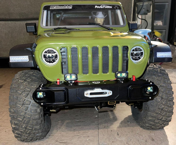 Powerhobby Axial SCX6 Jeep CNC Aluminum Front & Rear Bumpers with Lights