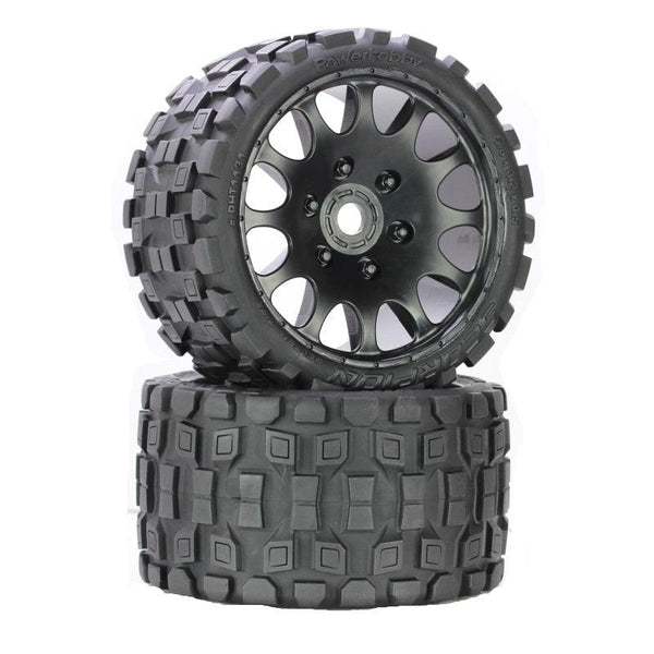 Powerhobby Scorpion Belted Monster Truck Tires / Wheels w 17mm Hex (2) Race